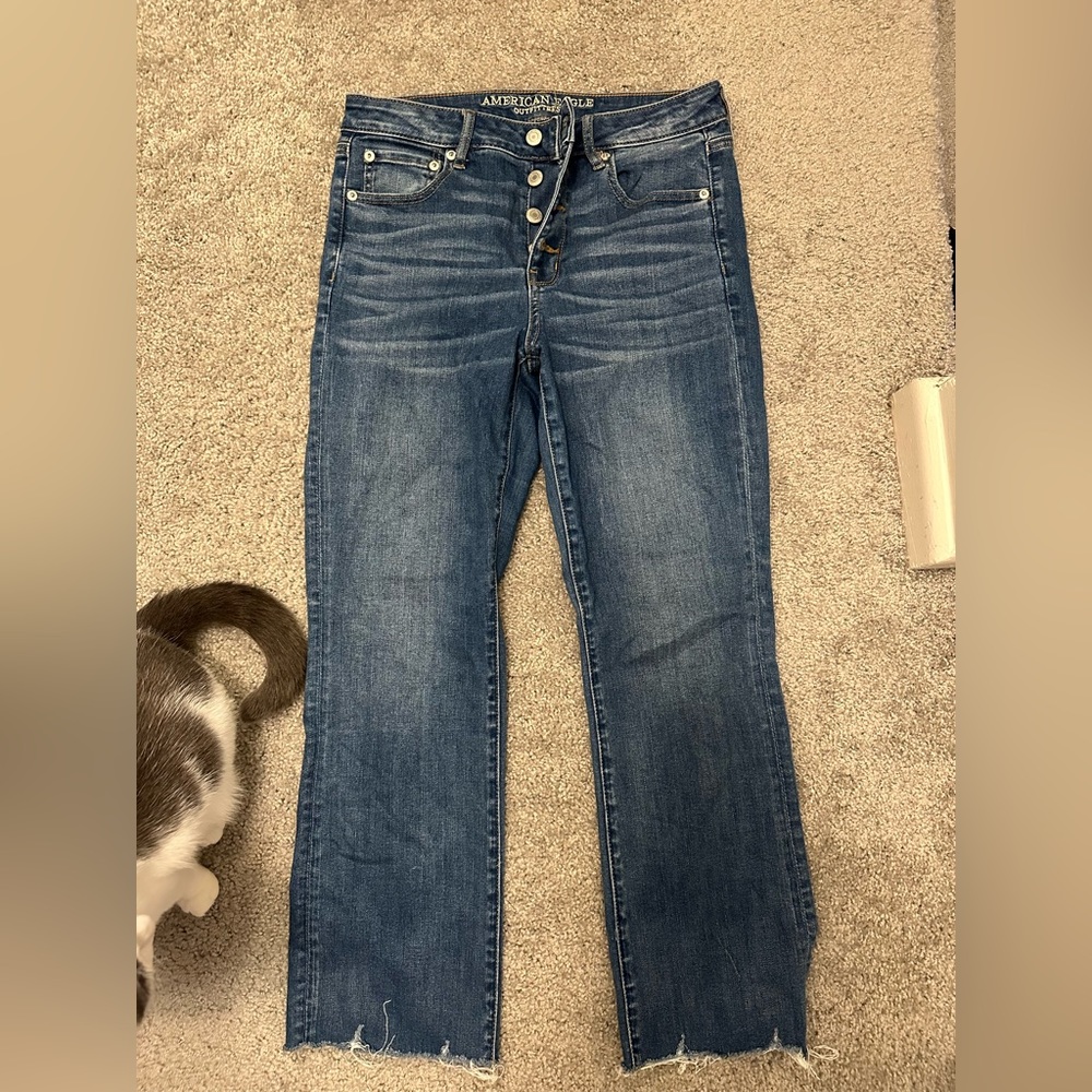 American Eagle Flare Jeans Raw Hem